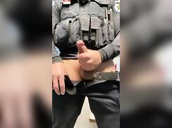Police Officer With Shaved Tightly Circumcised Cock Plays On Cam porn