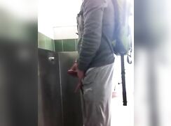 Student Caught Jerking Off At Urinal Then Puts His Cock Through Gloryhole porn