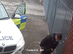 British Police Officer Caught Pissing In Public By CCTV porn