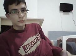 Nerdy looking dude shows his big dick gay boys porn