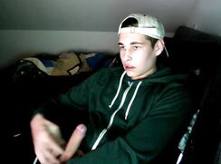 Bored cap teen decides to jerk off boys porn