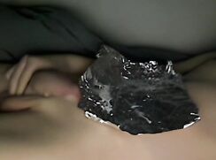 He cums in some foil so that it stays fresh for you