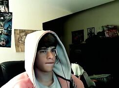 Hoody teen jerks and cums boys porn