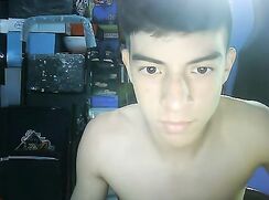 Teen wanks his thick uncut cock and cums gay porn