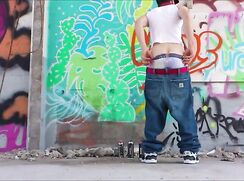 [100] Outdoor porn shoot, tagging and sagging - [Public]