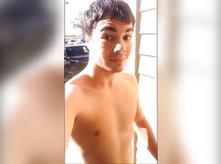 Twink exhibitionist seen during a mid-day streak boys porn