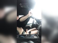 [OF-S01][2] Belgian guy boy cums while driving - [Public]