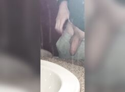 Tease by smacking his big dick on counter