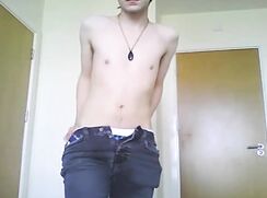 Gorgeous Young Boy strokes his Beautiful Cock to a Hot Cum Porn