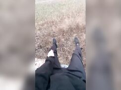 Nervous Teen Boy gets risky and Jerks off next to a dirt road