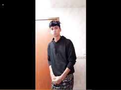 Hot twink cumming in public toilet