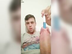 Hot guy sounding his cock