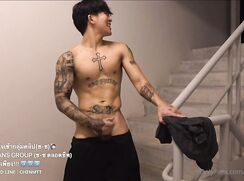 it's cock-cramped confines, CHINESE WANKER