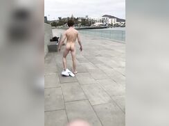 Very handsome exhibitionist boy.