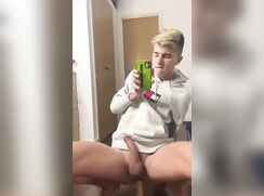 UK blonde plays with dildo