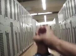 Guy Has Risky Jerk Off In Empty Locker Room porn