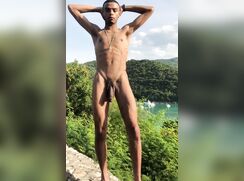 Black Twink Poses Outdoors porn