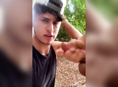 Twink Gives BJ To Uncut Cock Outdoors and Swallows Cum porn