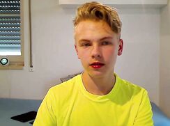 Blond twink yellow shirt