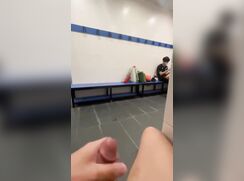 Exhibitionist in locker room