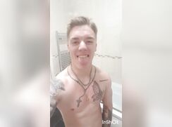 Young Str8 British Teen Lad Lil D shows off his thick pole to his fans.