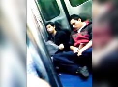 Risky jerk off in metro