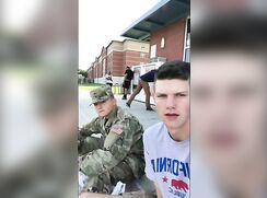 military twink jerking off