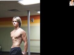 AA Vid - Gorgeous blond boy flexing his awesome muscles tube