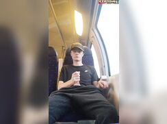 Wanking and Shooting in train:-) real boys porn