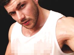 Sexy leather muscular man