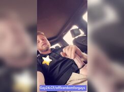 Fucking real str8 officer jerking off for gays
