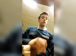 UCONN College Boy Risky Wank