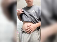 Blonde teen playing in bathroom porn cam