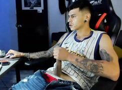 Cute latin webcamkid shows boner