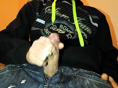 German Moaner cums fully dressed