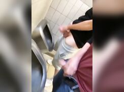 Jerking off  in the Mens Room 208