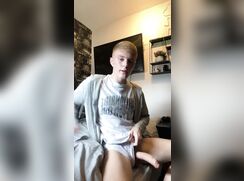 Uncut Blonde Beats Big Cock