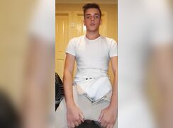 Gay Twink in White Briefs cums 211