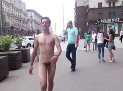 Naked boy walk in public