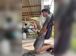 Thai twink jerking off