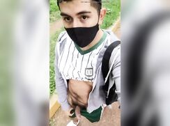 Jerking off in a public park