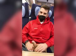 Risky masturbation on the train
