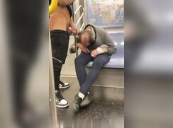 Risky jerk off on the train
