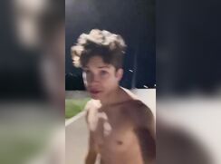 Risky anal games outdoor