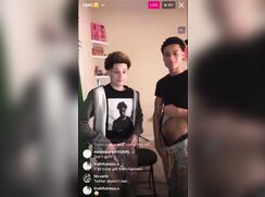 Pretty College  Lads with big dick in bromance live on instagram