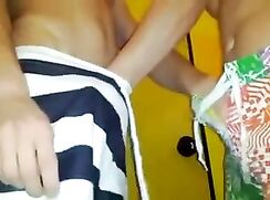 Boys in and out of boardies