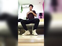 Strip And Wank Boy In White Socks