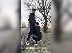 [ABX][421] - Chav lads outdoor sucking