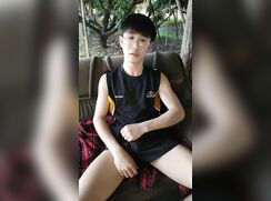 Gay Asian Jerks off outside 321