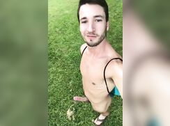 Risky wank at the local park